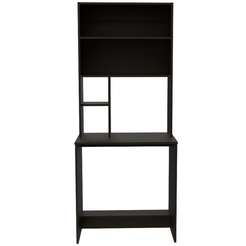 Escritorio Office, Wengue, con biblioteca superior de varios entrepaños para colocar objetos - vista 6