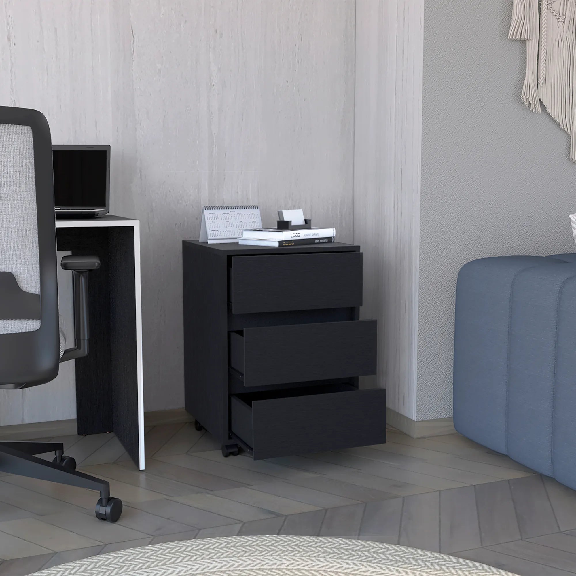 Archivador 3 Cajones Office  - Wengue