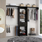 Closet Manchester, Wengue, con cajón deslizable y tres tubos cromados para colgar ropa - vista 3