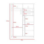 Closet Donat, Wengue, con Dos Cajones Deslizables y Tres Entrepaños Móviles - vista 5