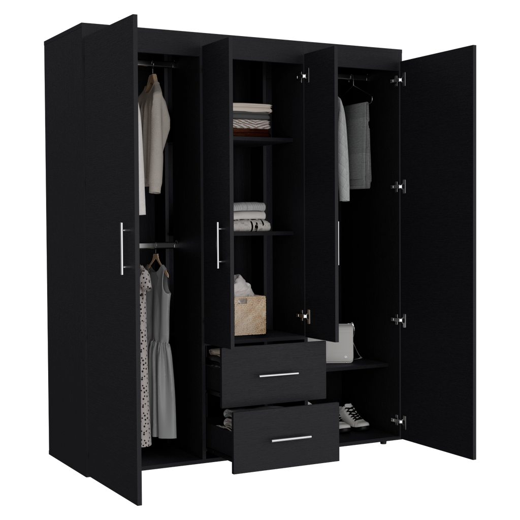 Closet Bariloche Eco 150, Wengue, con amplios espacios y entrepaños para organizar - vista 3