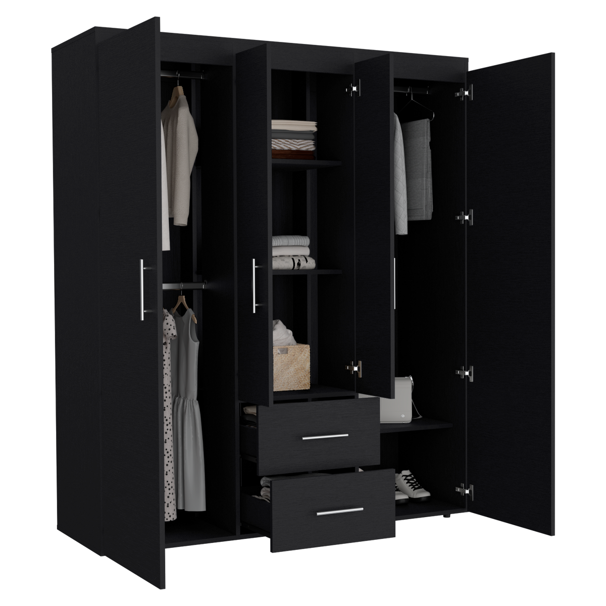 Closet Bariloche Eco 150, Wengue, con amplios espacios y entrepaños para organizar - vista 3