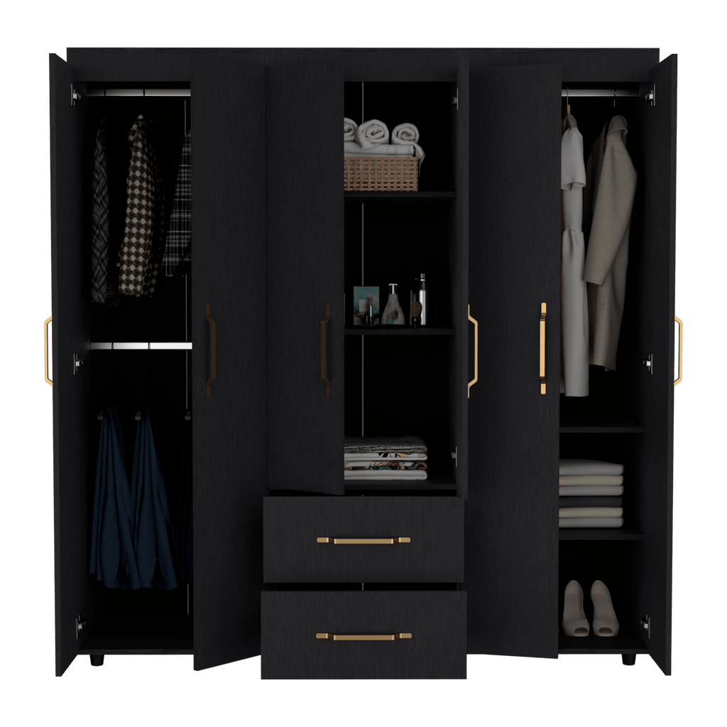 Closet Golden, Wengue, Variedad de Entrepaños y Seis Puertas Abatibles - vista 6