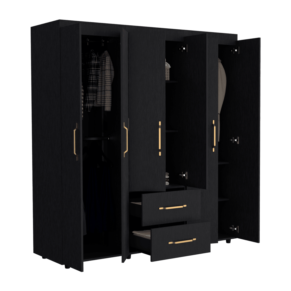 Closet Golden, Wengue, Variedad de Entrepaños y Seis Puertas Abatibles - vista 8