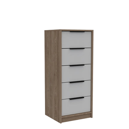 Comoda Kaia / 5 Cajones - Miel / Blanco