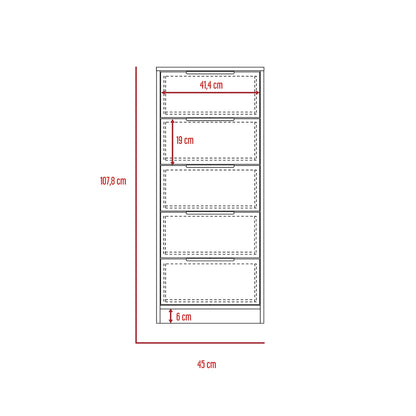 Comoda Kaia / 5 Cajones - Miel / Blanco