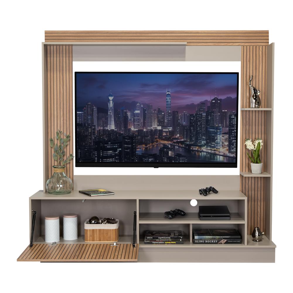 Rack Para Tv 70" Doha, Cocoa y Miel, Con Variedad de Entrepaños - vista 15