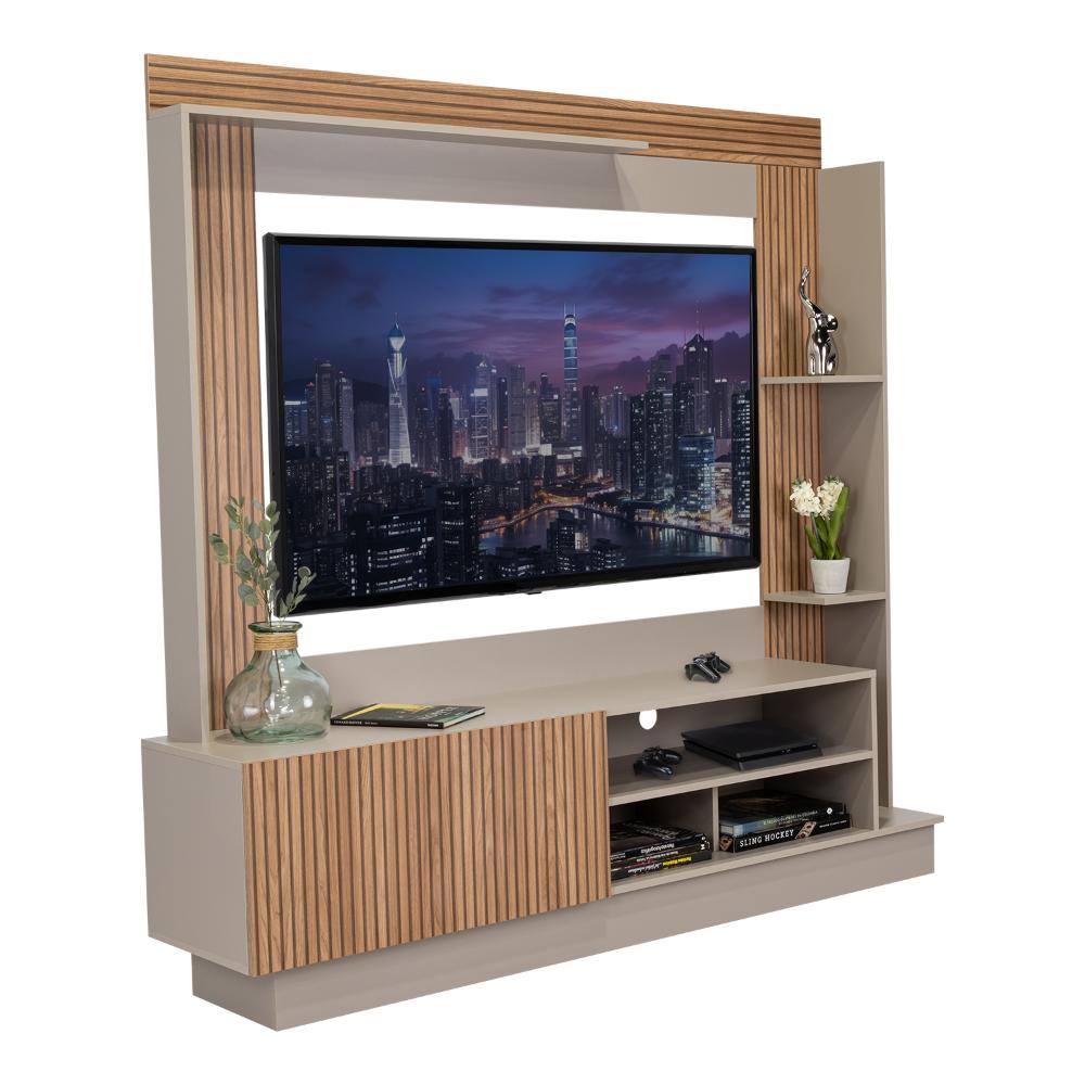 Rack Para Tv 70" Doha, Cocoa y Miel, Con Variedad de Entrepaños - vista 13