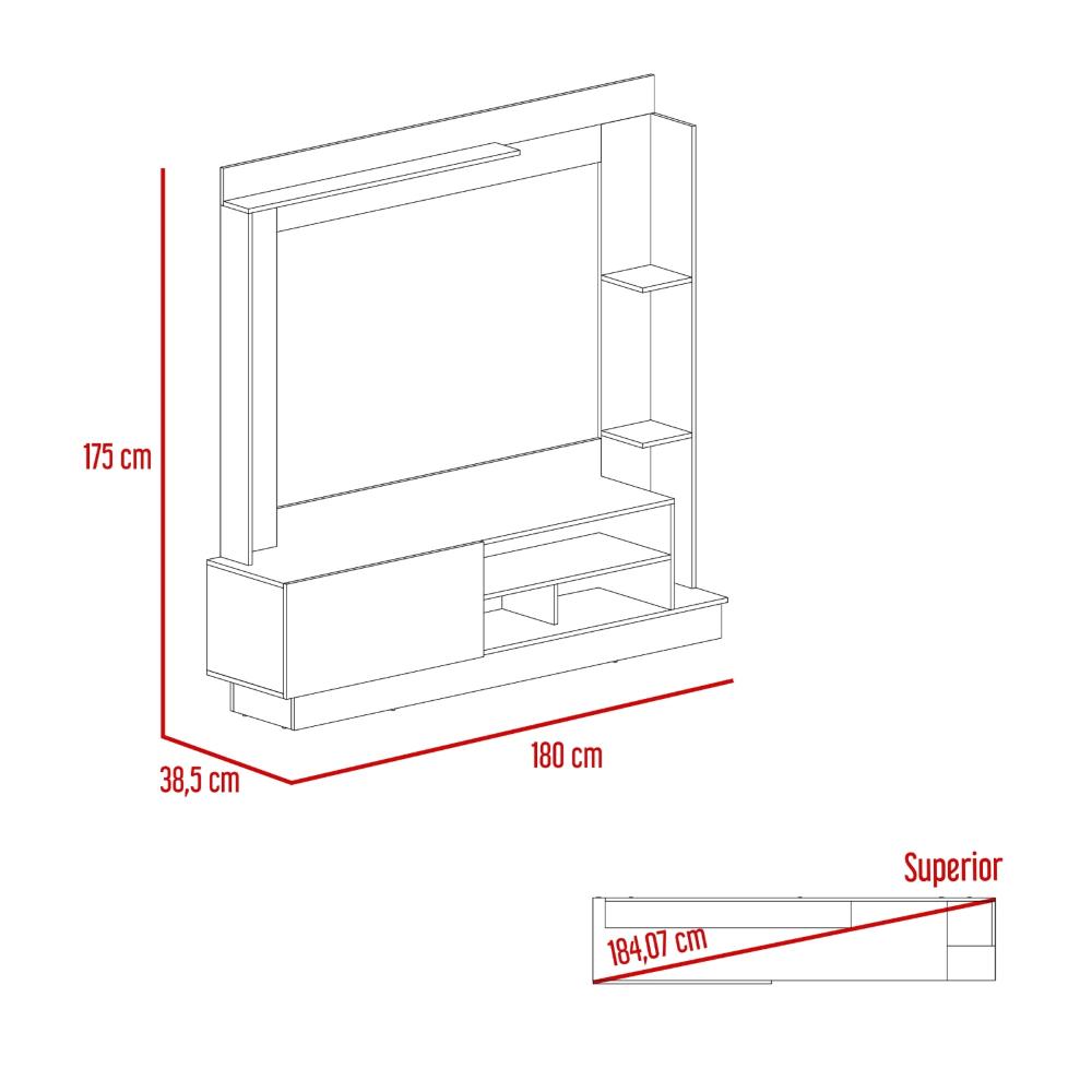 Rack Para Tv 70" Doha, Cocoa y Miel, Con Variedad de Entrepaños - vista 16