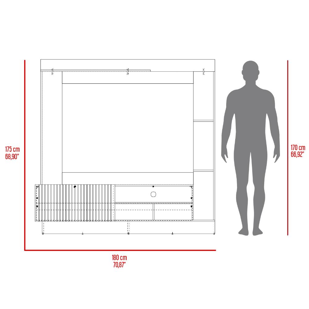 Rack Para Tv 70" Doha, Cocoa y Miel, Con Variedad de Entrepaños - vista 18