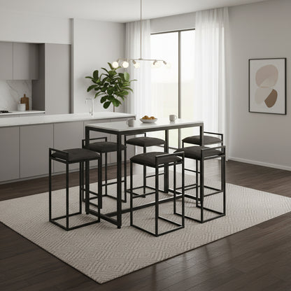 Combo Comedor Terraza Barcelona Cuarzo 6 Personas + 6 Sillas Barcelona