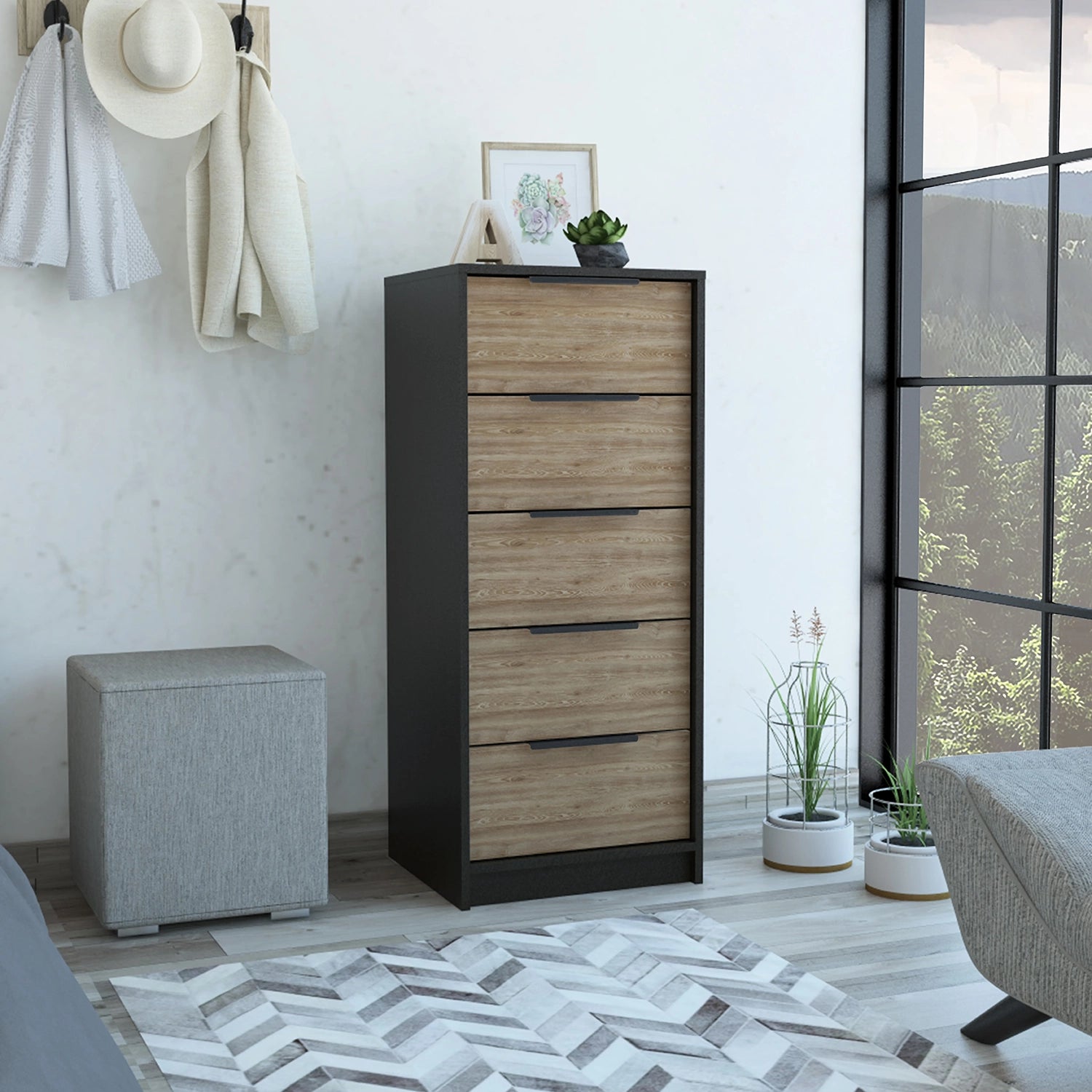 Comoda Kaia / 5 Cajones - Wengue / Miel