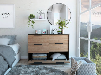 Comoda Kaia 4 Cajones / 2 Puertas - Wengue / Miel