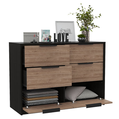 Comoda Kaia 4 Cajones / 2 Puertas - Wengue / Miel