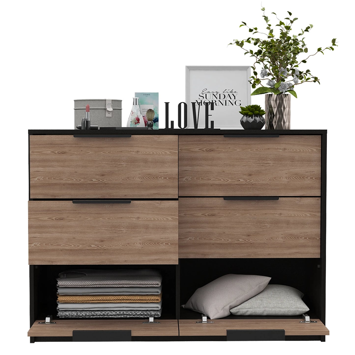 Comoda Kaia 4 Cajones / 2 Puertas - Wengue / Miel