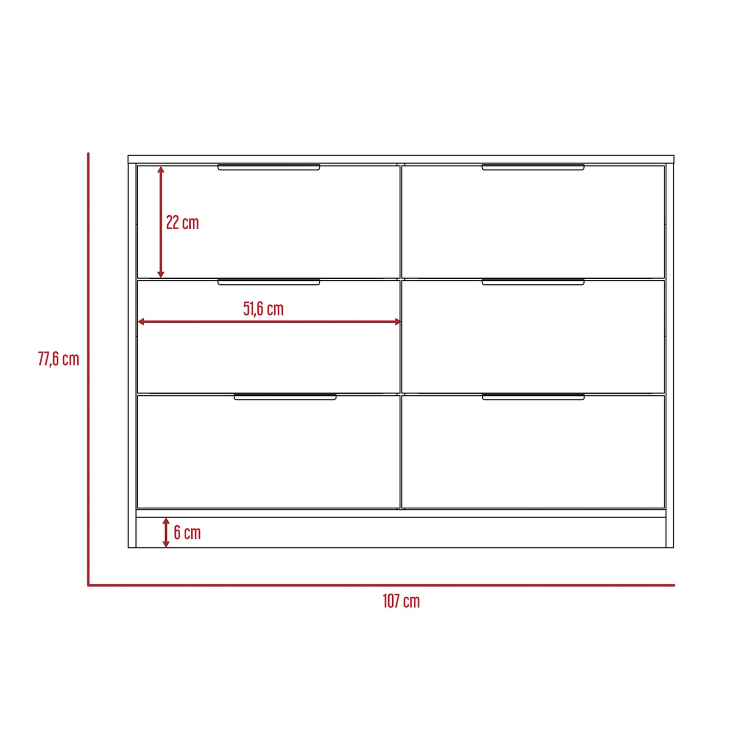 Comoda Kaia 4 Cajones / 2 Puertas - Wengue / Miel