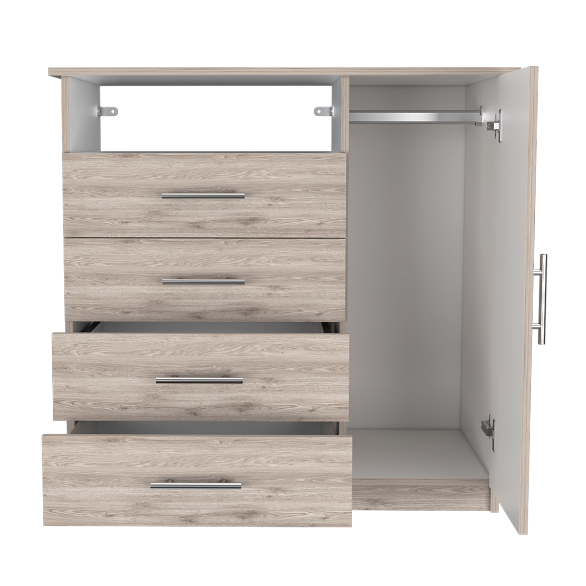 Organizador Barlovento, Gris y Blanco, con Cuatro Cajones y una Puerta - vista 3