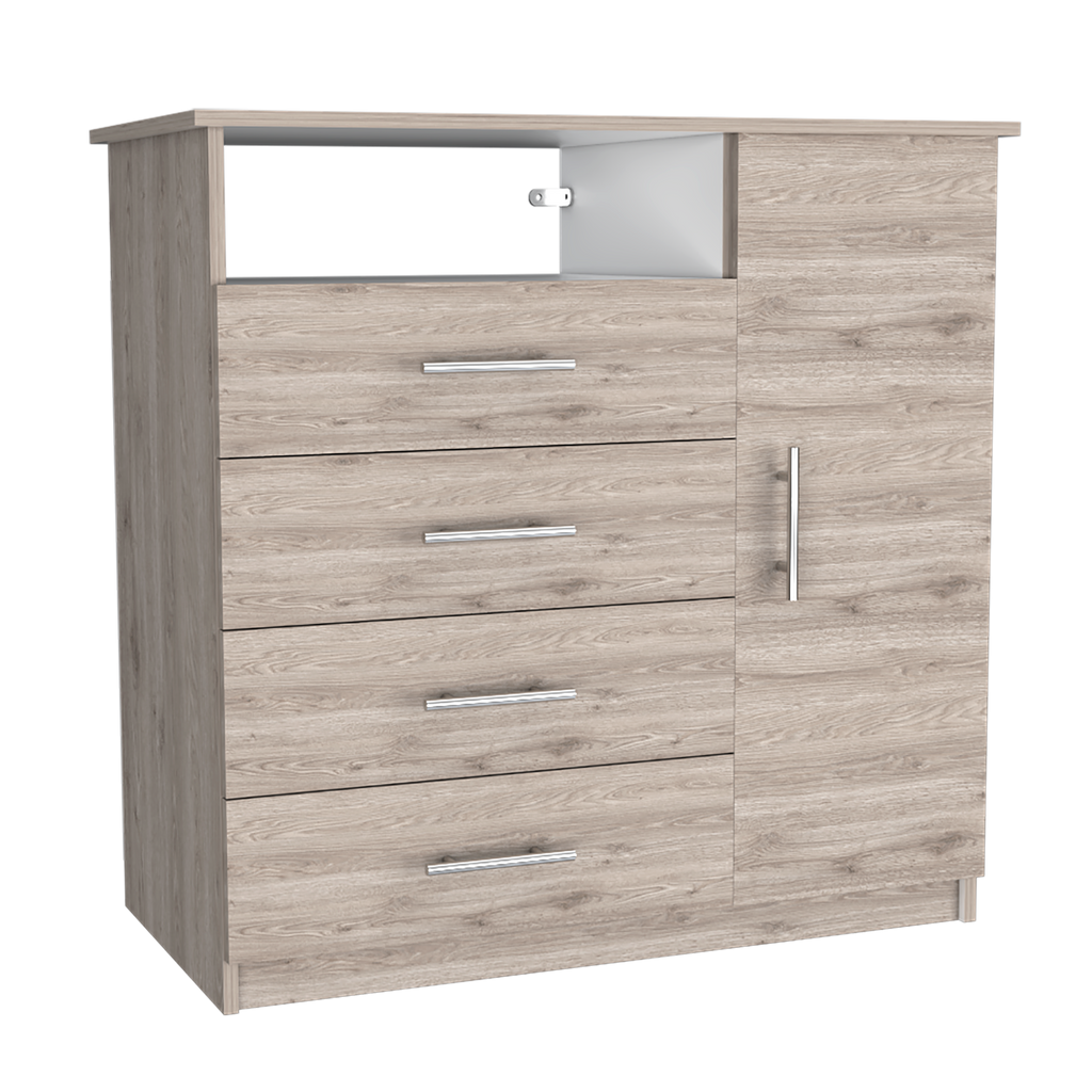 Organizador Barlovento, Gris y Blanco, con Cuatro Cajones y una Puerta - vista 1