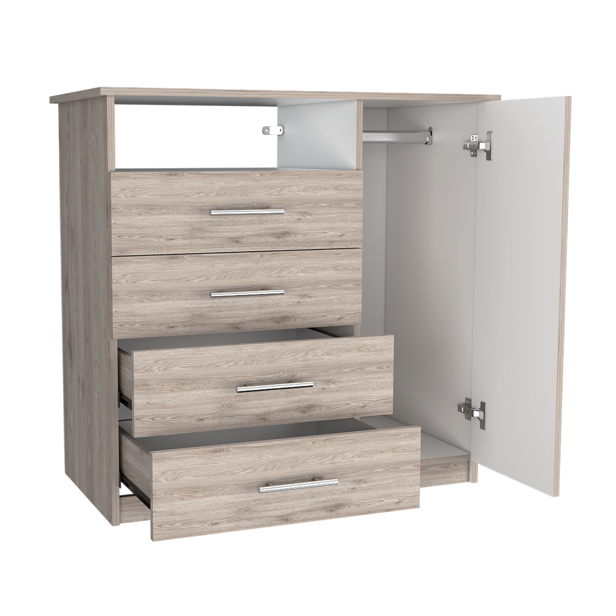 Organizador Barlovento, Gris y Blanco, con Cuatro Cajones y una Puerta - vista 5