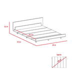 Base Cama Kaia, Rovere, Blanco Marqueza, de dos plazas e incluye tendido de tablas - vista 6