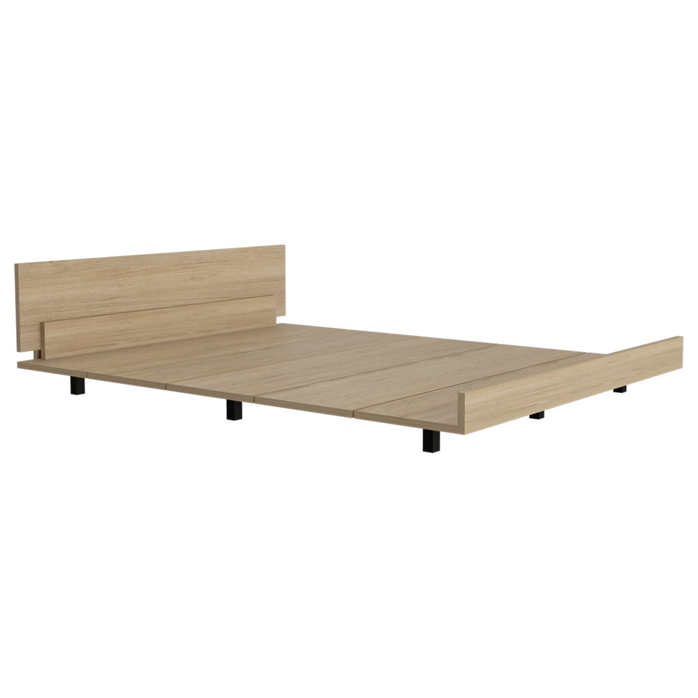 Base Cama Kaia, Rovere, Blanco Marqueza, de dos plazas e incluye tendido de tablas - vista 4