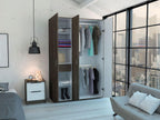Closet Roko, Chocolate y Blanco, con Tres Puertas Abatibles con Cerradura y Variedad de Entrepaños - vista 2