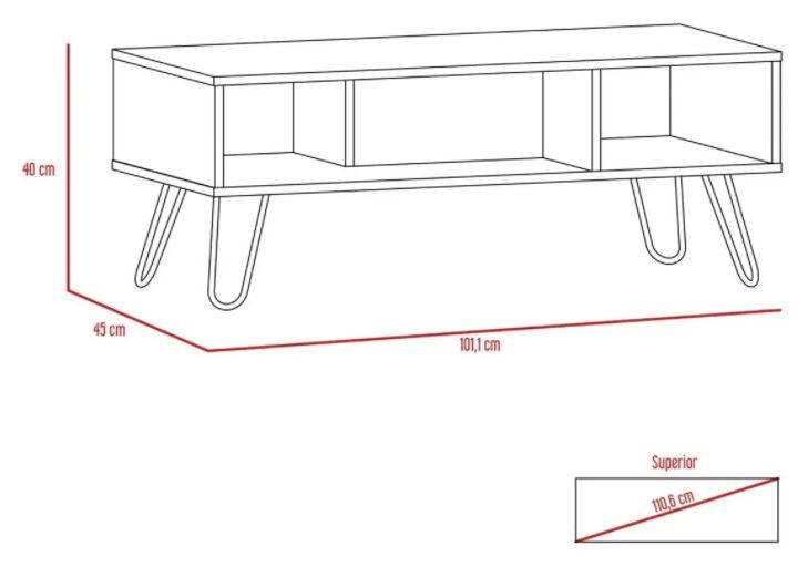 Mesa de Centro Lara, Wengue y Caoba,  con Amplio Espacio y Patas de Acero - vista 6