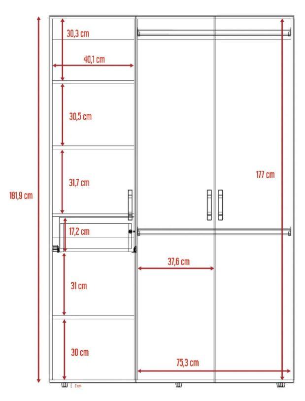 Closet Roko, Chocolate y Blanco, con Tres Puertas Abatibles con Cerradura y Variedad de Entrepaños - vista 8