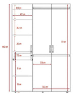 Closet Roko, Chocolate y Blanco, con Tres Puertas Abatibles con Cerradura y Variedad de Entrepaños - vista 8