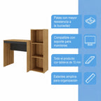 Mons Escritorio Home Office con Biblioteca Lateral