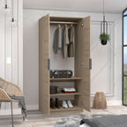 Closet Kaia, Blanco Marqueza, con dos puertas batientes y variedad de entrepaños - vista 4