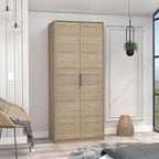 Closet Kaia, Blanco Marqueza, con dos puertas batientes y variedad de entrepaños - vista 3