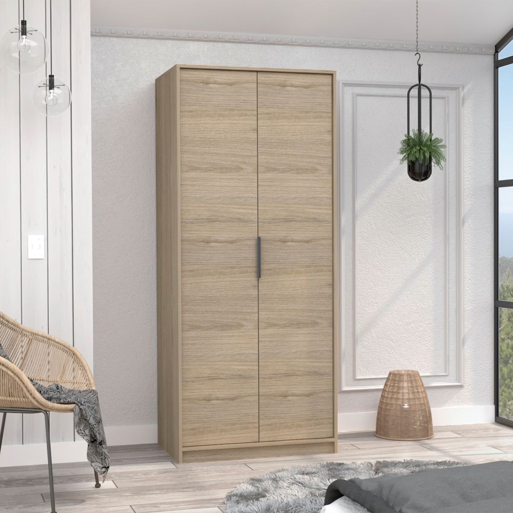 Closet Kaia, Blanco Marqueza, con dos puertas batientes y variedad de entrepaños - vista 3