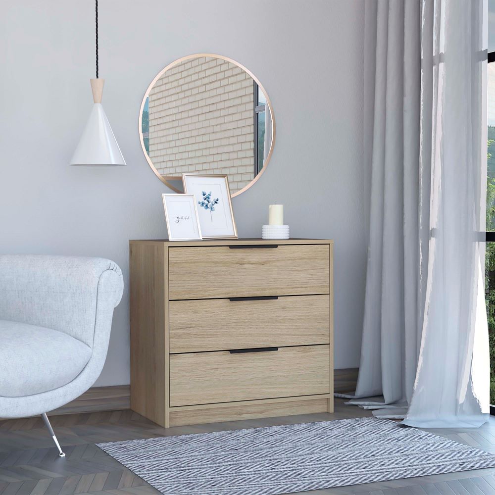 Cómoda Kaia, Rovere y Blanco Marqueza, con Tres amplios cajones organizadores - vista 3