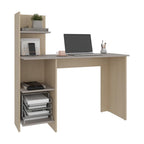 Escritorio Recto Con Biblioteca Office W 120, Cartagena y Ceniza - vista 2