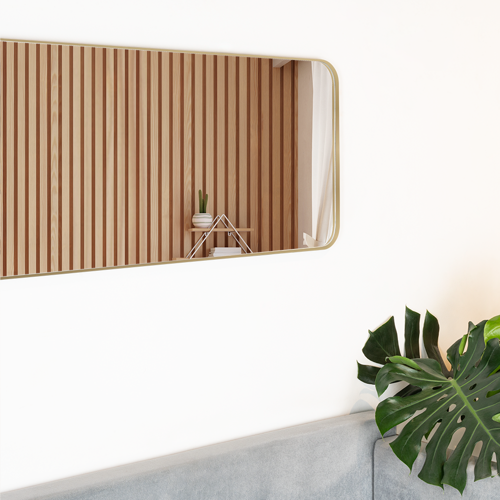 Espejo Rectangular Loky Marco Metalico Dorado - vista 2