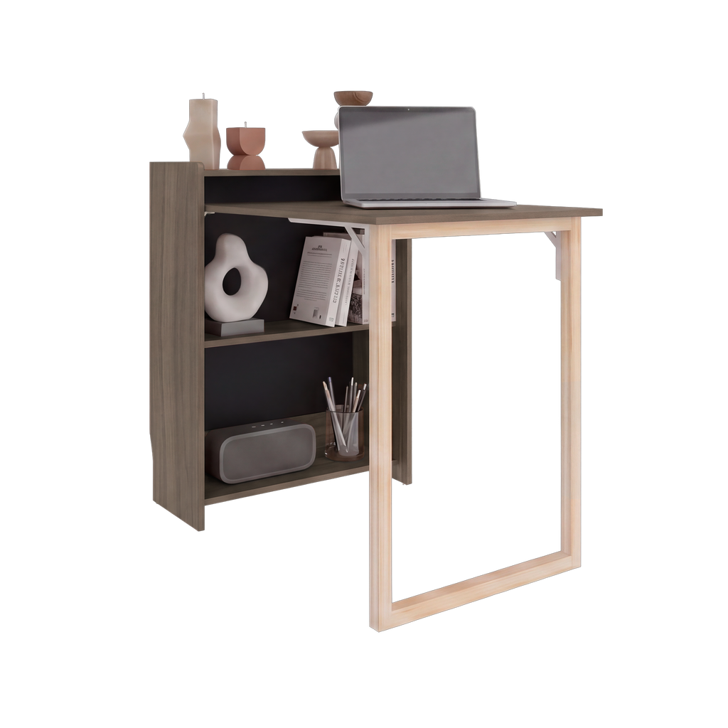 Escritorio Plegable Lesli, Avellana, con un Diseño Funcional y Práctico - vista 3