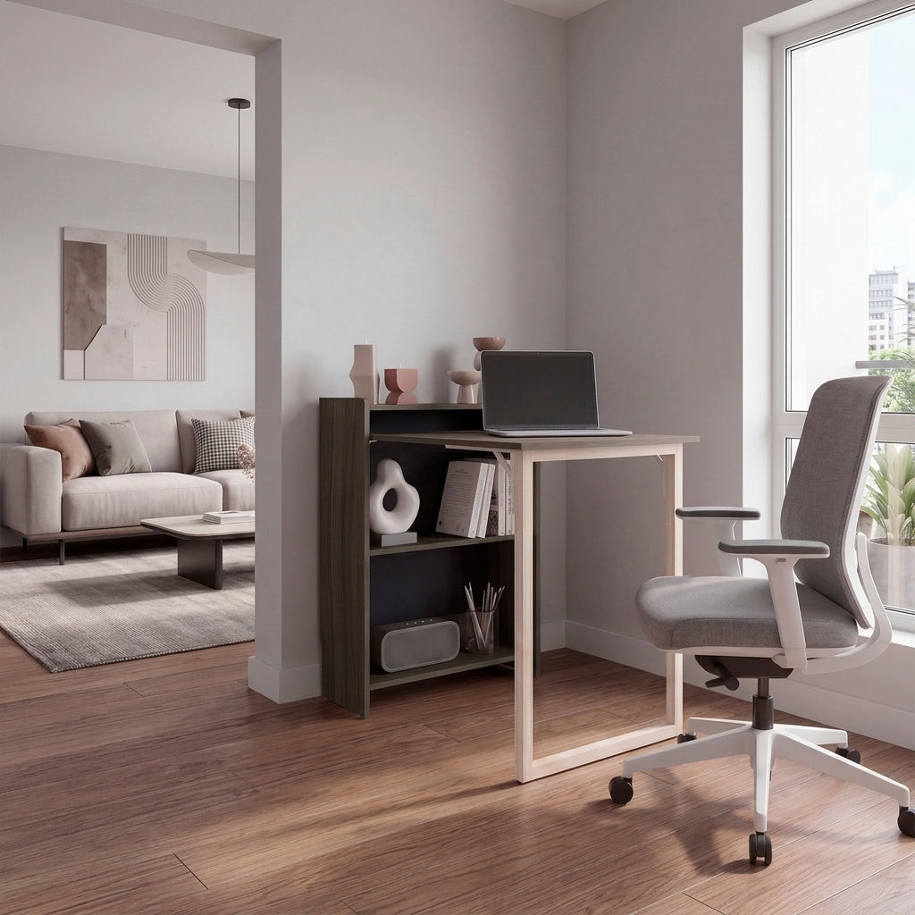 Escritorio Plegable Lesli, Avellana, con un Diseño Funcional y Práctico - vista 1
