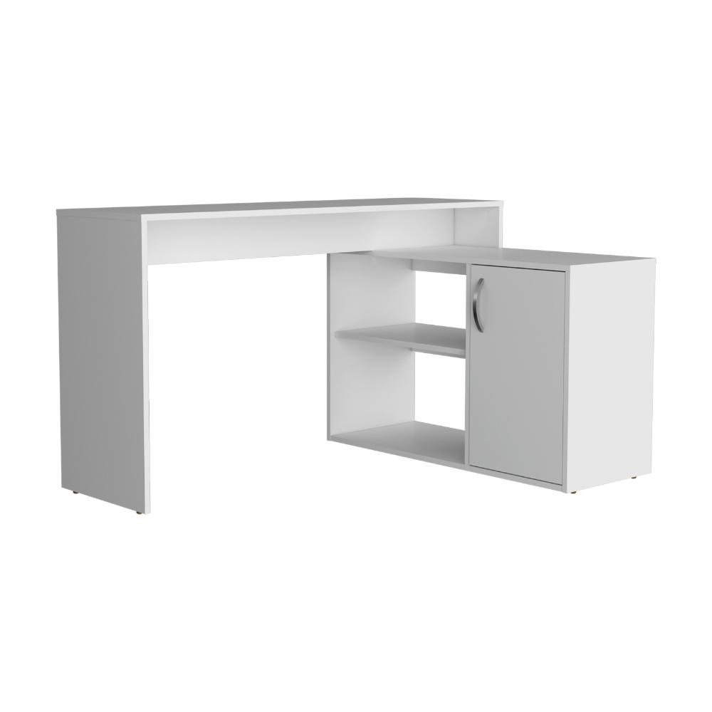 Escritorio En L Una Puerta, Blanco Duqueza, con amplio espacio de trabajo - vista 8