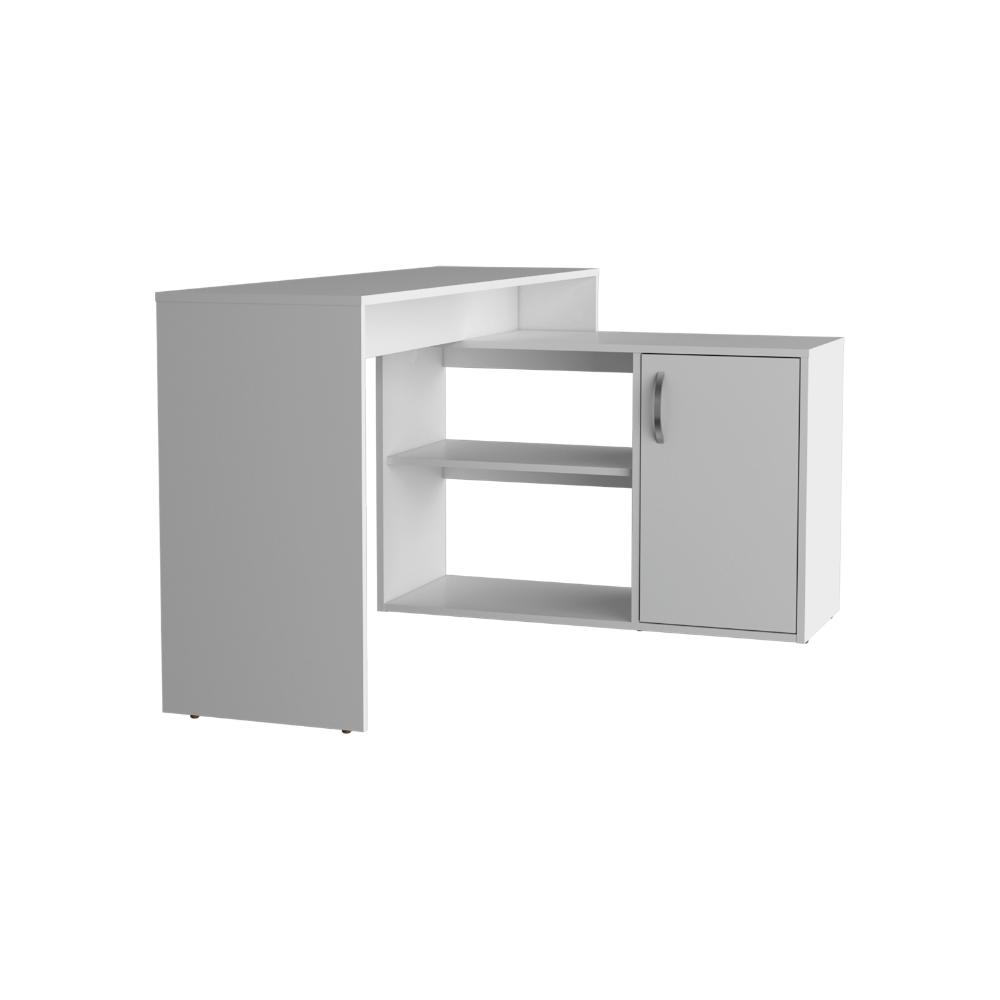 Escritorio En L Una Puerta, Blanco Duqueza, con amplio espacio de trabajo - vista 7