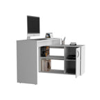 Escritorio En L Una Puerta, Blanco Duqueza, con amplio espacio de trabajo - vista 2