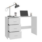 Escritorio Eco, Blanco Duqueza, con Tres Cajoneras Manijas Metálicas y Amplio Espacio de Almacenamiento - vista 4