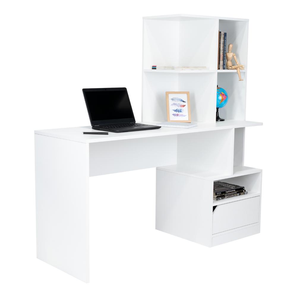 Combo Para Oficina Beto, Blanco Incluye Escritorio y Biblioteca - vista 3