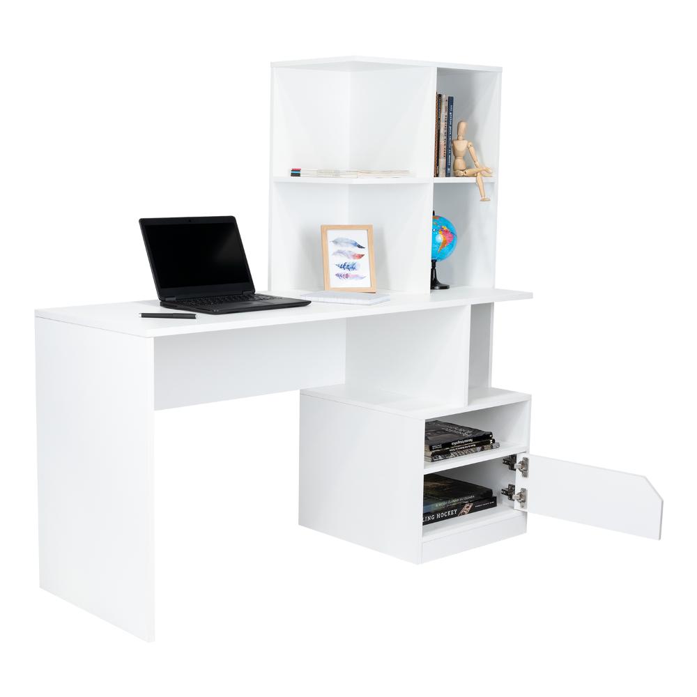 Combo Para Oficina Beto, Blanco Incluye Escritorio y Biblioteca - vista 4