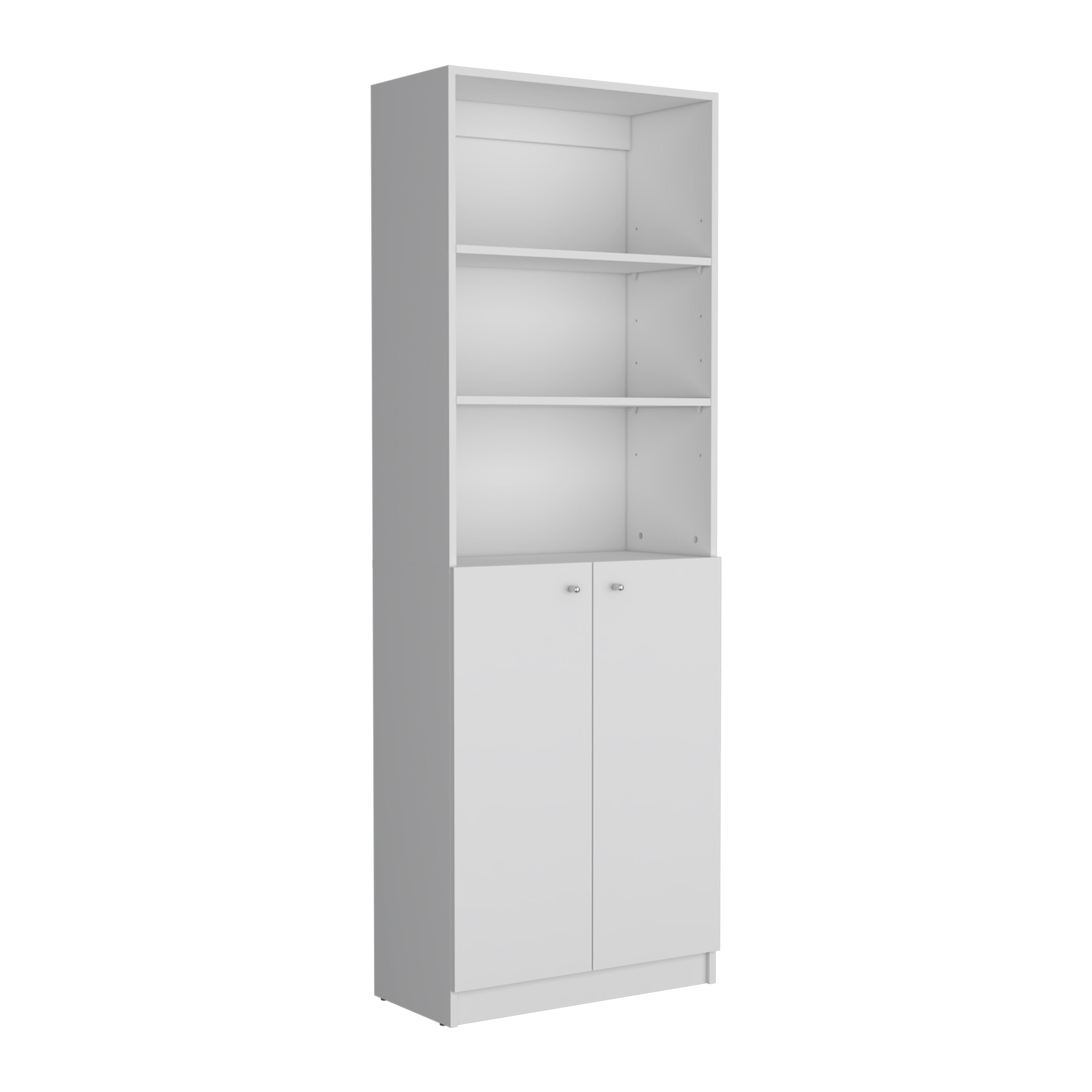 Estante E4Home, Blanco, con dos puertas batientes