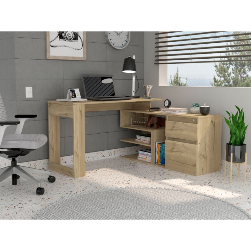 Escritorio Alteza, Duna, con dos cajones deslizables y mesa lisa con amplio espacio - vista 2
