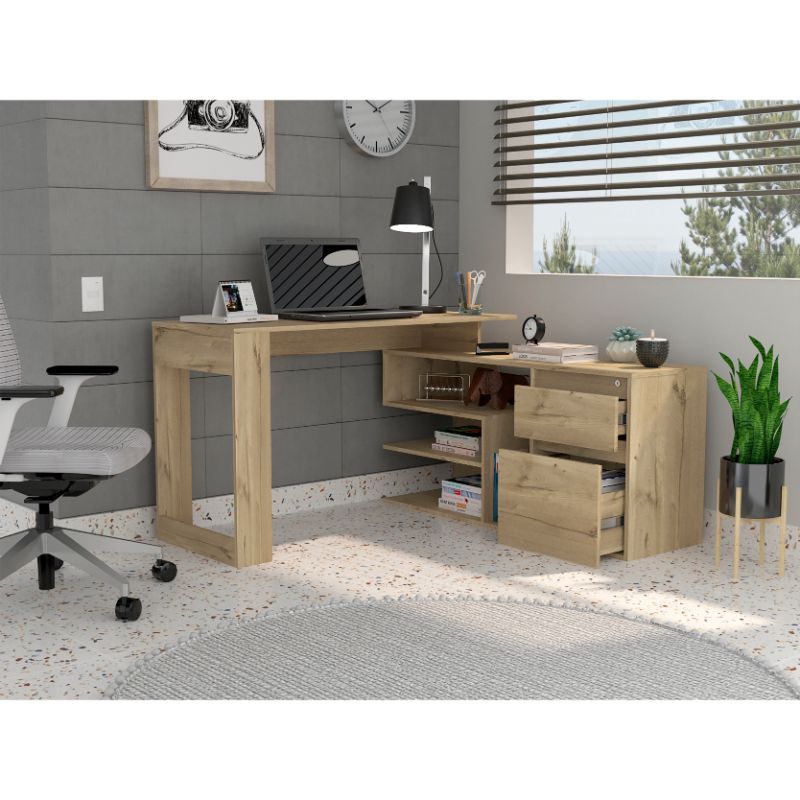 Escritorio Alteza, Duna, con dos cajones deslizables y mesa lisa con amplio espacio - vista 4