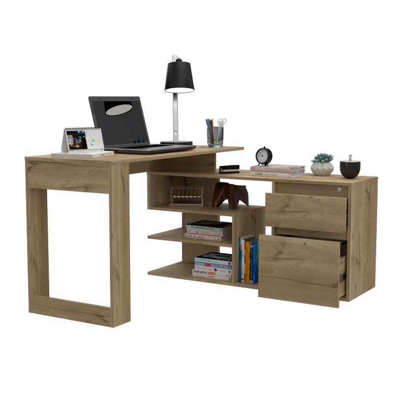 Escritorio Alteza, Duna, con dos cajones deslizables y mesa lisa con amplio espacio - vista 1
