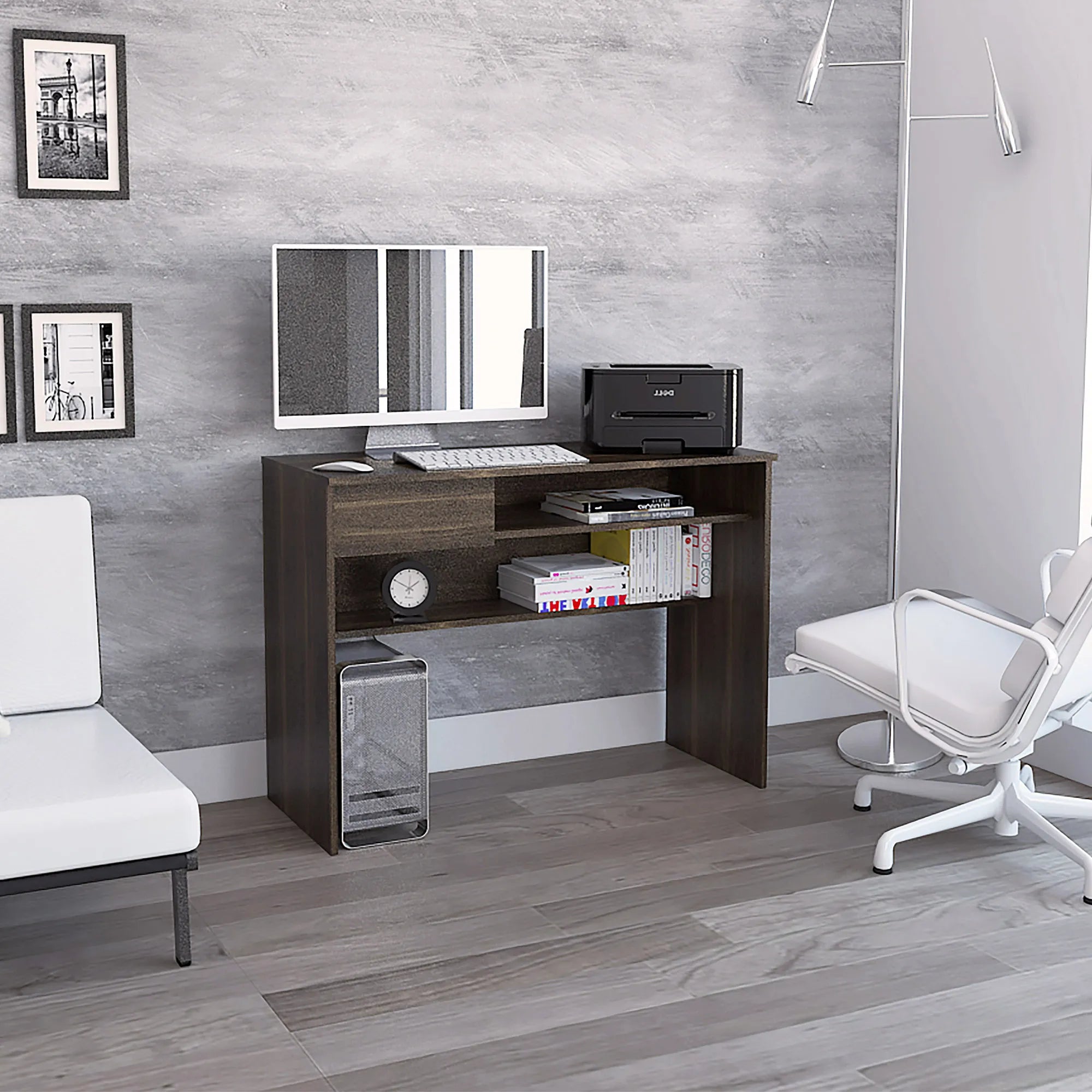 Escritorio Recto 3 Cajones Office W-120 - Habano