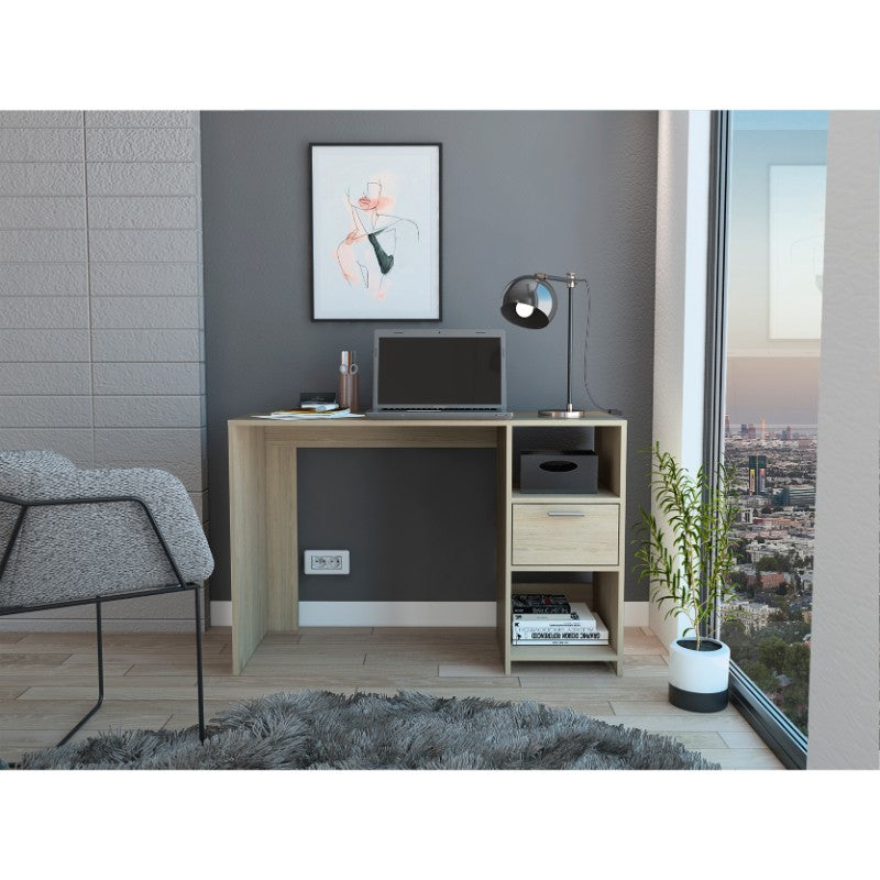 Escritorio Office, Rovere, con un cajón deslizable y varios entrepaños - vista 1